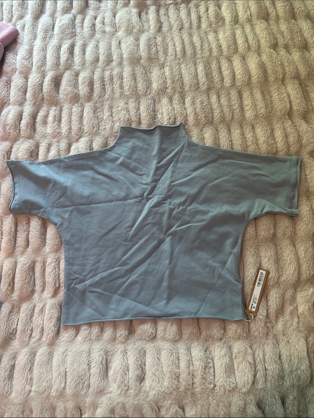 Skims Raw Edge Intimates Cropped Tee NWT Size Medium Blue